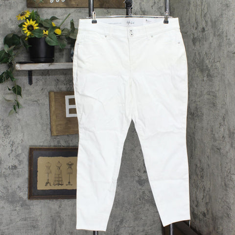 Style & Co. Womens White Mid Rise Skinny Jeans 100092093 White 16
