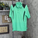 Pga Tour Mens Colorblock Golf Sport Short Sleeve Polo Shirt Green / Black L