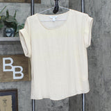 Nine West Womens Rolled Cuff Woven Blouse Shirt Top 1660f78e905b27 Beige Brown S