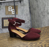 Style & Co. Womens Alinaa Two-Piece Dress Sandals Berry Microsuede Purple 8M