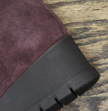 Lucky Brand Round Toe Chunky Wedge Chelsea Ankle Boots Winter Cherry Purple 6M