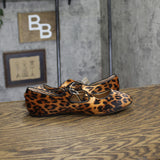 A New Day Tasmin Velvet Crisscross Strap Flats 94568227 Leopard Brown 7M
