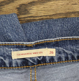 Levi's Womens 728 High Rise Wide Leg Jeans Zip Fly 94417130 Blue 26X32