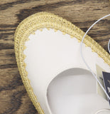 Universal Thread Jute Elastic Strap Mary Jane Ballet Flats White / Brown 9.5M