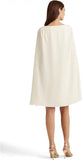 Lauren Ralph Lauren Cape Georgette Cocktail Dress Mascarpone Cream Off White 10