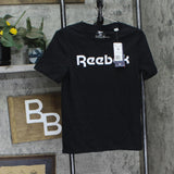 Reebok Womens Logo Cotton Graphic T-Shirt Tee IT8891 Black XS
