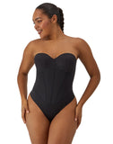 Maidenform Womens Firm Control Tummy Shaping Multiway Thong Bodysuit Black 2XL