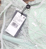 Adrianna Papell Beaded Gown Sleeveless Dress Aloe Mist Green / Ivory 2