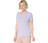 Modern Soul Womens Soothing Jersey Tee with System Bra Heather Mist Gray L