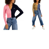 Tommy Jeans Women's V-Neck Pullover Colorblock Sweater T2HS0CZE