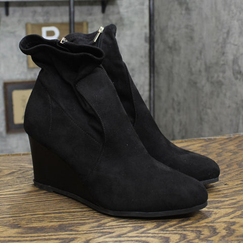 Journee Collection Women's Hepburn Wedge Bootie Shoes HEPBURN-BOOTIES Black 12M
