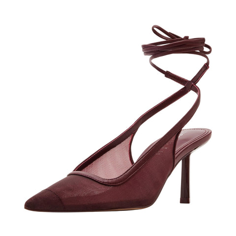Madden Girl Womens Brigitte Pump Strappy Mesh BRIG03J1 Wine Red Mesh 7.5M