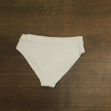 DKNY Womens High Waist Bikini Bottom Swim DIMBS303 Soft White Texture M
