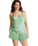 State of Day Womens Crepe De Chine Pajama Sleep Shorts Green M