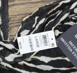 Nicole Williams English x Bar III Printed Drawstring Dress Black / White Print L