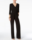 Ny Collection Womens Petites Matte Jersey Belted Jumpsuit YQIU0013