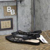 A New Day London Lace Slingback Bow Flats 94303522 Black 6.5M