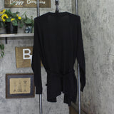 Beautiful By Lawrence Zarian Wrap Front Belted Cardigan A661722 Black 1X
