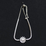 Slider Adjustable Crystal Bracelet Silver Gray / Clear