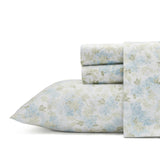 Laura Ashley 300 Thread Count Cotton Sateen Sheet Set Teal Floral King