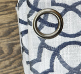 Max Blackout Campbell Geo Jacquard Grommet Single Curtain Panel Navy Blue 50x95