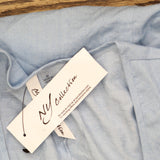 Ny Collection Sleeveless Chambray Dress with Chain Details Light Denim Blue M