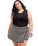 Nina Parker Trendy Lightweight Sheer Sweater-Knit Tank Black Beauty 1X