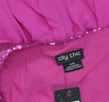 City Chic Womens Trendy Plus Size Sequin Wrap Dress Lipstick Purple Pink 16W