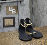 INC International Concepts Womens Georna Sandals Toe Ring 10020636900 Black 8.5M