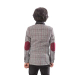 Elie Balleh Big Boys Slim Fit Blazer Suit Jacket Coat Cayenne Gray Plaid 6