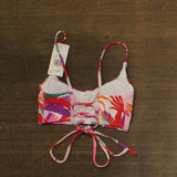 Raisins Juniors Tropical-Print Tie-Back Bikini Top L711469 Red Multi XS