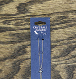 Crystale by L & J Flower Pendant Crystal Anklet Silver Gray / Blue 8" + 1.5"