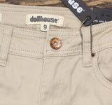 Dollhouse Juniors Ripped Colored Wash Cropped Skinny Jeans Beige Brown 9