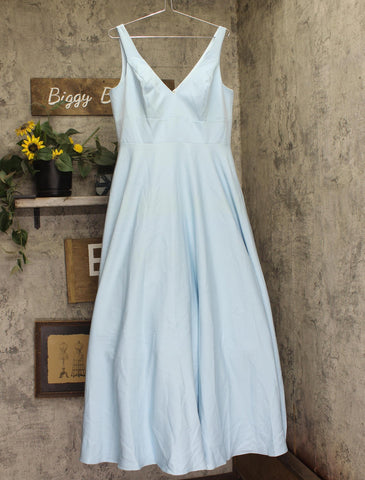 Ieena by Mac Duggal Womens Crepe A-Line Ball Gown Pockets Dress Powder Blue 12