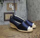 Easy Street Womens Jasper Wedge Sandal JASPR Navy Thai Silk Blue 8WW