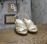 Easy Street Womens Sol Heeled Sandal Heels SOL Champagne Gold 8.5W