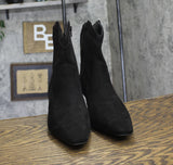 INC International Concepts Womens Secia Western Booties Black Microsuede 10.5M