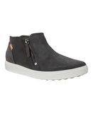 Ecco Soft 7 Side Zip Bootie Sneaker 430243 Black Nubuck US 6M-6.5M (EUR 37)