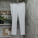 Halston Womens Mid-Rise Boucle Skinny Pants HI475A4G Black / Cream XL
