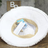 Physician Endorsed Womens Castaway Canvas Bucket Sun Hat Fringe 23PE00A21 White