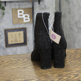 A New Day Womens Gloria Low Shaft Heeled Rhinestones Boots 94639669 Black 6.5M