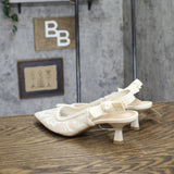 A New Day Womens Milan Slingback Pumps Lace 93708032 Cream Off White 7M