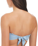 Sanctuary Womens Refresh Rib Bandeau Bikini Top SARR25155 Blue Chateau L