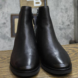 Cole Haan Black Padded River Block Heel Zip-Up Leather Booties Black Leather 8B