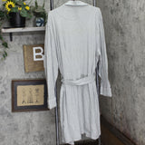 Lauren Ralph Lauren Plus Size Essentials Quilted Collar and Cuff Robe Gray 3X