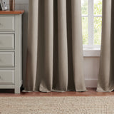 G.H. Bass & Co. Curtains Pair Lined Faux Fur Faux Sherpa Oatmeal Brown 50x95