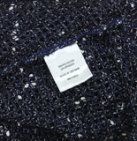 Nina Leonard Womens Coconut Button Stretch Netting Bolero 691446 Navy Blue XL