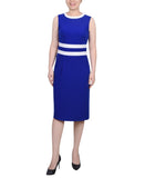 NY Collection Colorblock 2-Piece Dress and Jacket Set Sapphire Blue / White 6P