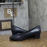 Easy Street Womens Block Heel Faux Leather Pumps PRIM Navy Blue 7M