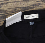 Warp + Weft Womens AMA Jet-Set Stretch Slim Boot-Cut Jeans with Slit Black 8